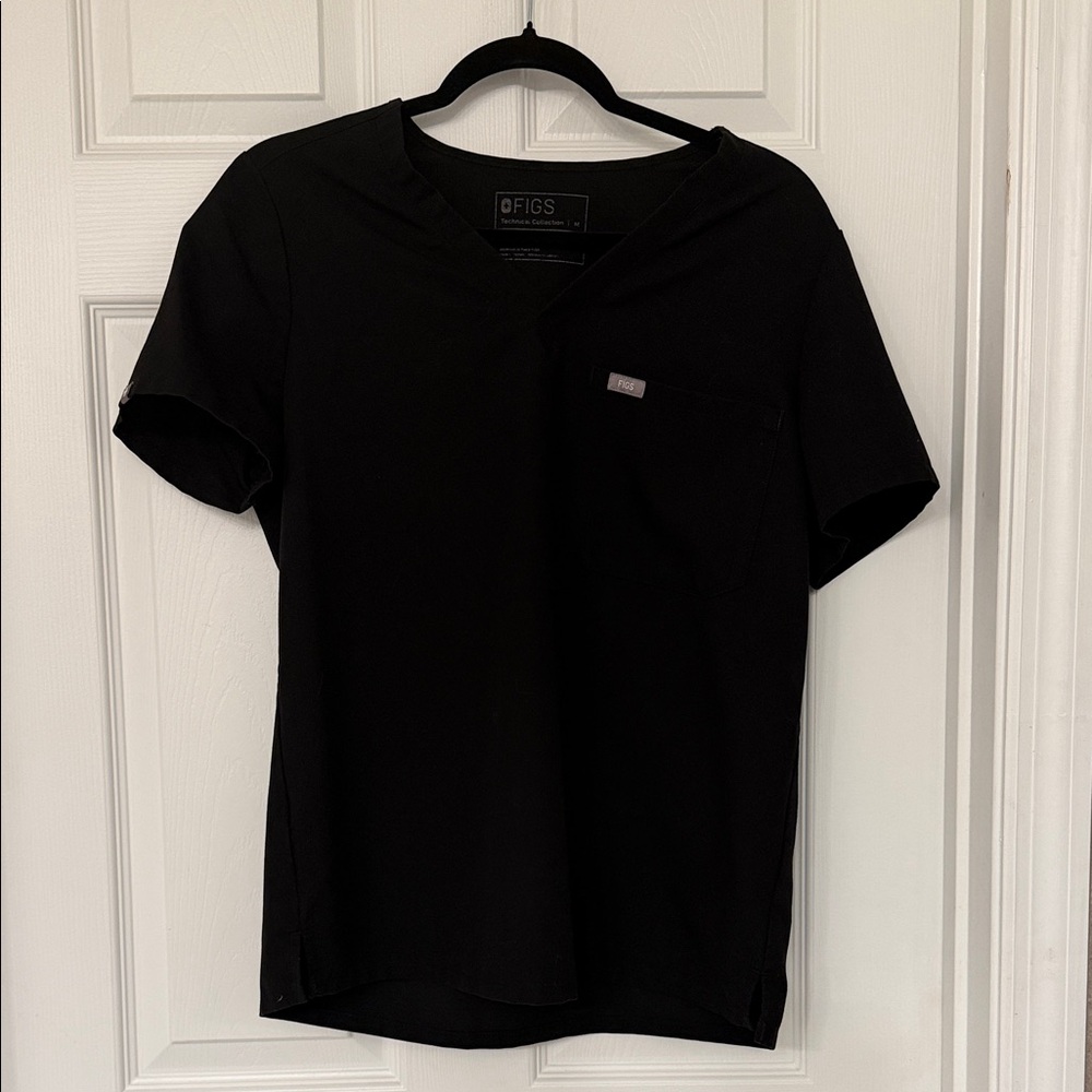 Figs Classic Black Scrub Top